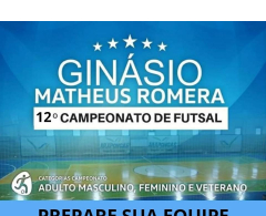 A Prefeitura de Arapongas, através da Secretaria Municipal de Esporte informa que estão abertas as inscrições para o 12º Campeonato Mateus Romera d...