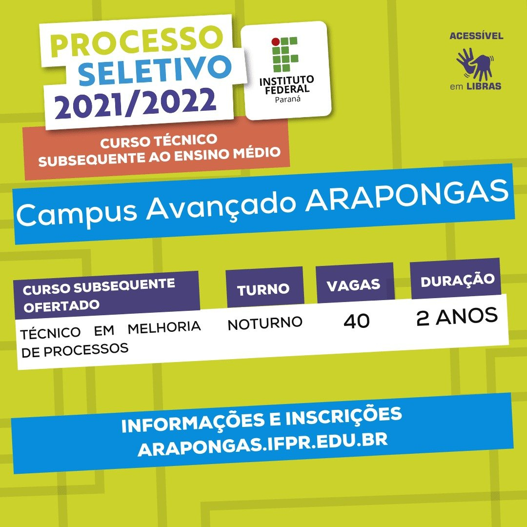 IFPR de Arapongas abre inscrições para o curso gratuito de técnico em Melhoria de Processos