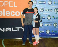 Atleta Gabriela Ramalho com o técnico Welington Silva