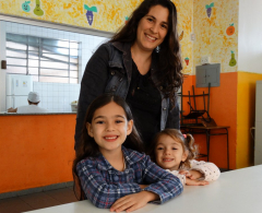 Suzana de Campos com as filhas Julia e Mariana