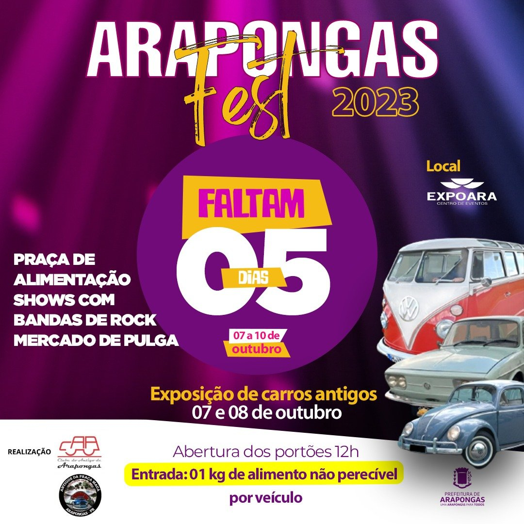 Arapongas está em contagem regressiva para as festividades do Aniversário da Cidade