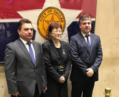 Sergio Onofre, Jiroko Rosales, assessora prefeitura de Dallas, e Luiz Pontes, empresário.
