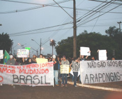 Início da manifestação na Praça Mauá, ao final da tarde 