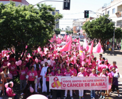 O tom de rosa invadiu a avenida central com a adesão de grande parte da população