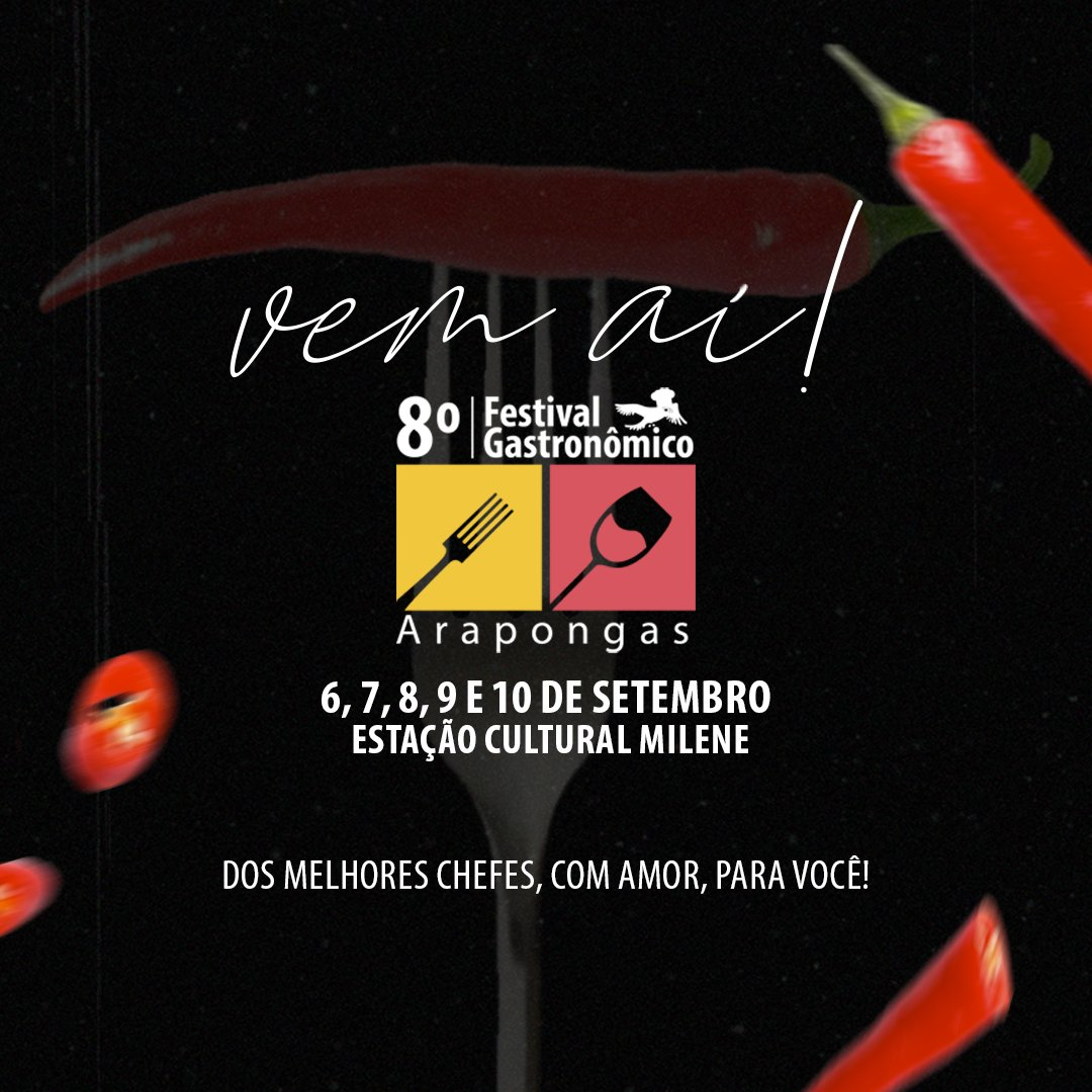 Começa nesta quarta (06) o 8º Festival Gastronômico de Arapongas na Estação Cultural Milene