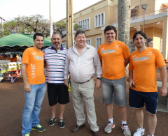 O Prefeito Beffa junto aos secretários Pedro Nazário e Ricardo Gonçalves e também os diretores